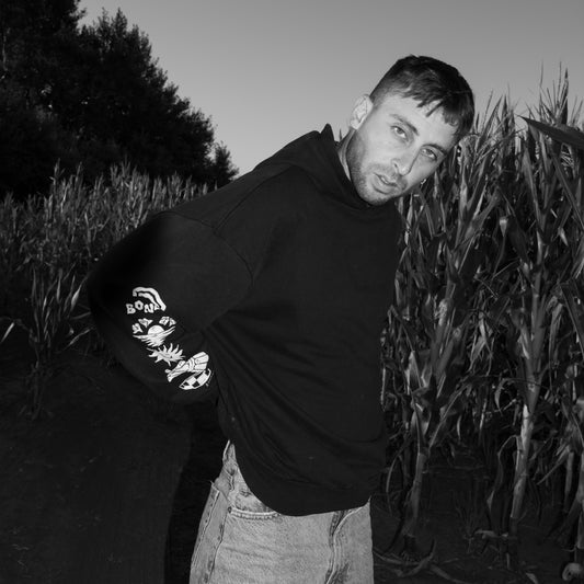 BONEES SUDADERA - Black Acid Washed Oversized Hoody